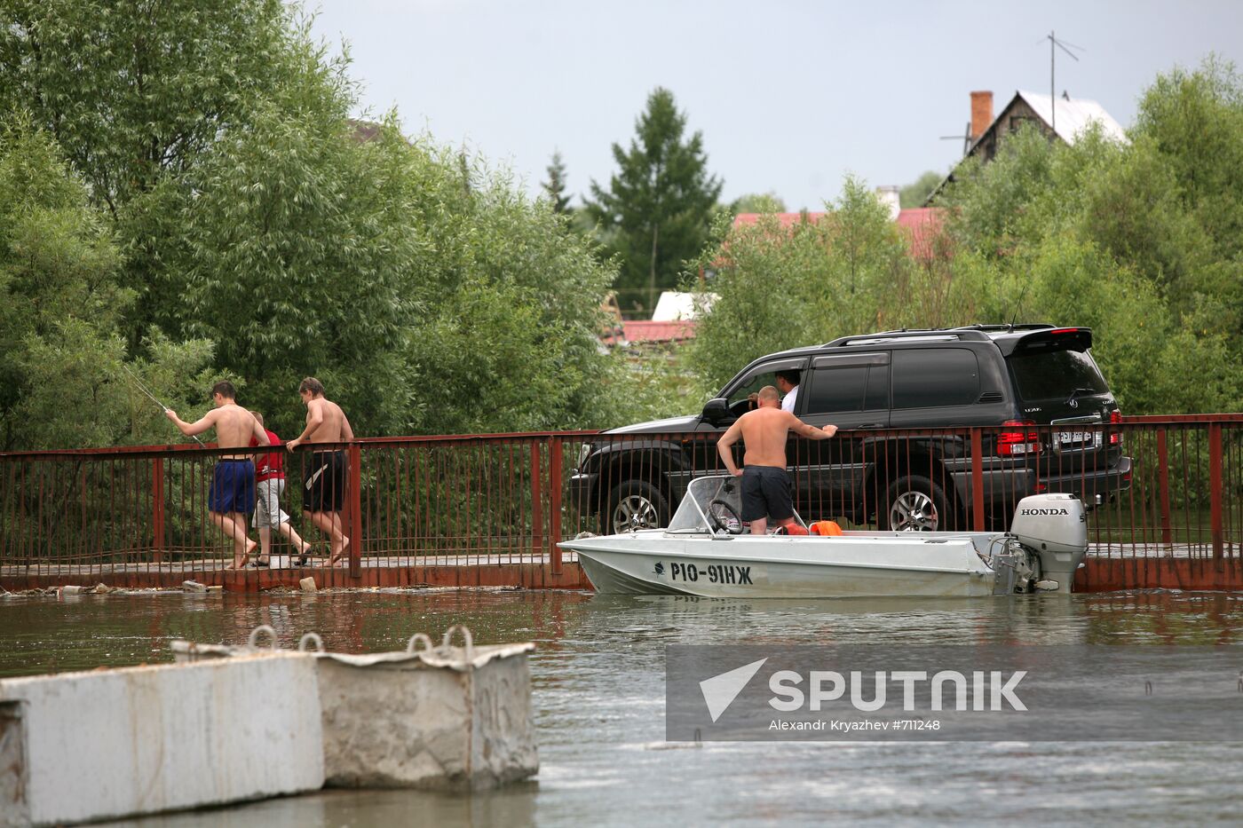 Flooded garden plots in Novosibirsk Region