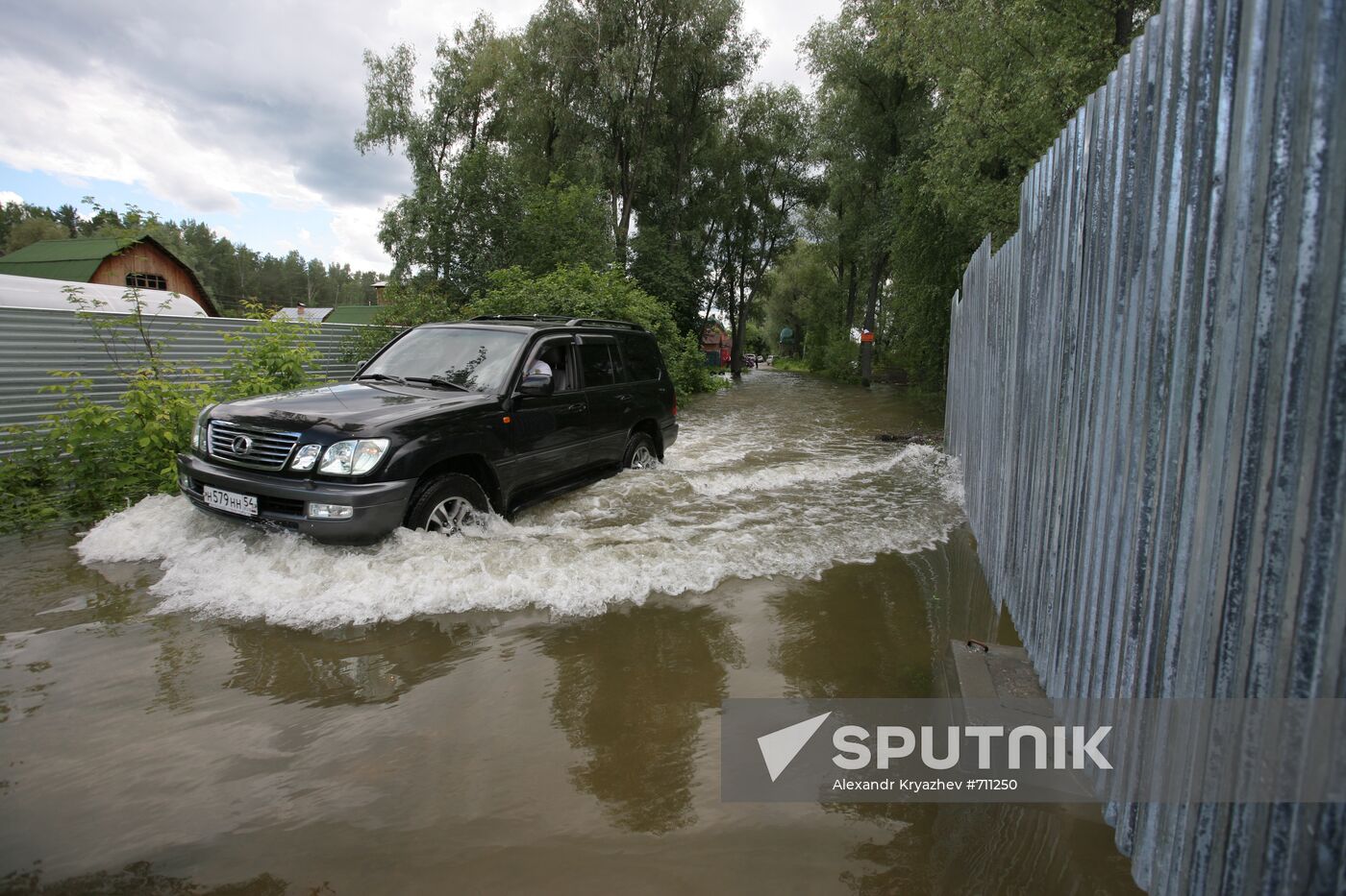 Flooded garden plots in Novosibirsk Region