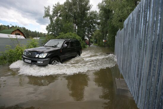 Flooded garden plots in Novosibirsk Region