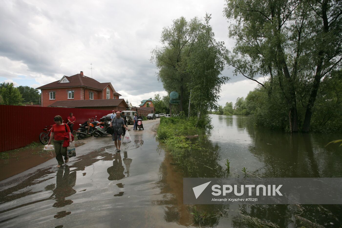 Flooded garden plots in Novosibirsk Region