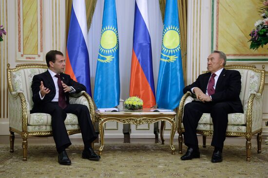 Dmitry Medvedev meets with Nursultan Nazarbayev in Astana