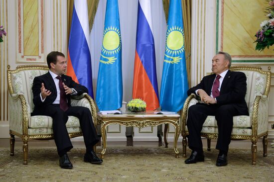 Dmitry Medvedev meets with Nursultan Nazarbayev in Astana