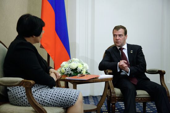 Dmitry Medvedev and Roza Otunbayeva meet in Astana