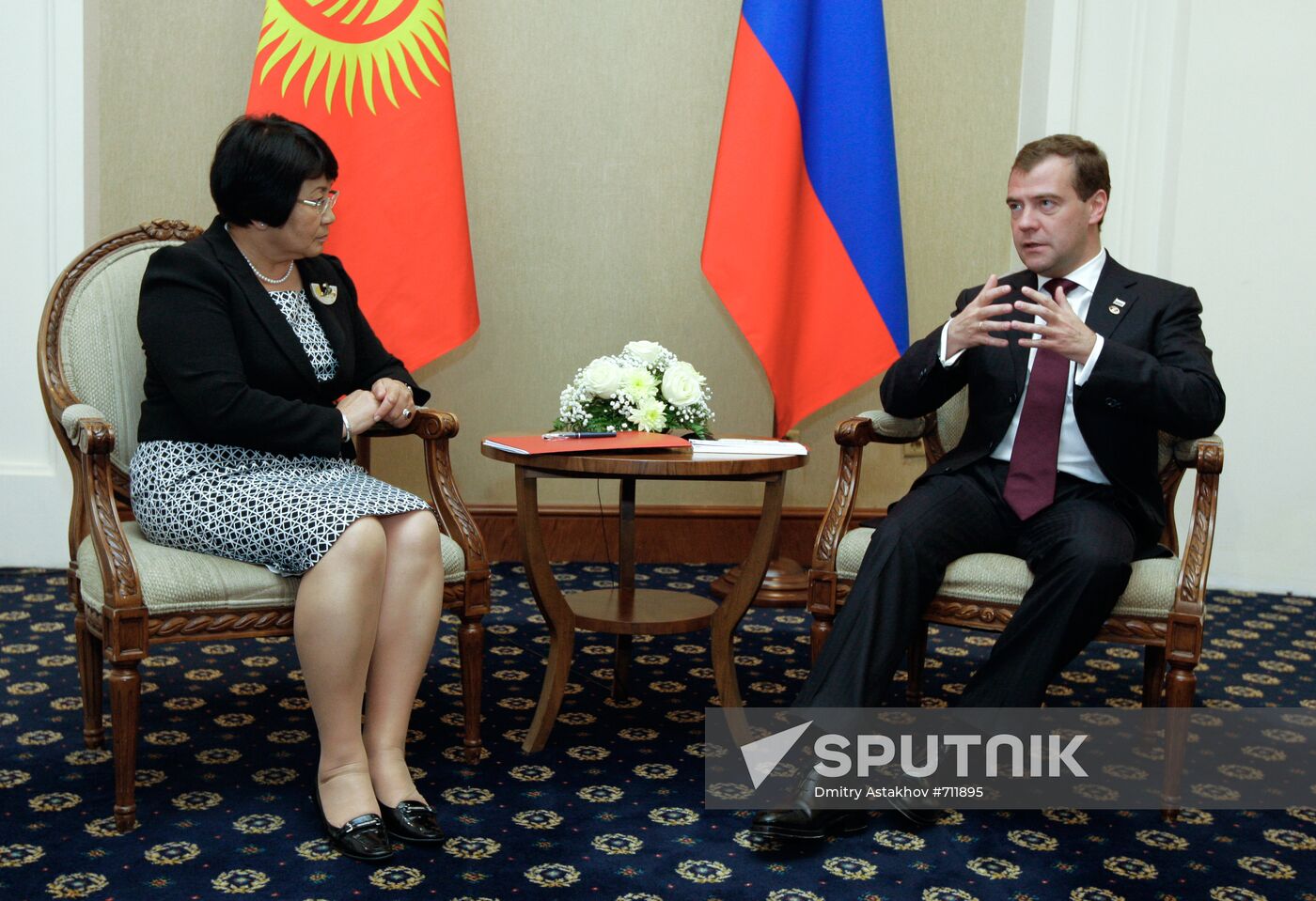 Dmitry Medvedev and Roza Otunbayeva meet in Astana
