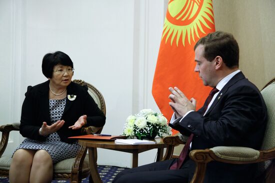 Dmitry Medvedev and Roza Otunbayeva meet in Astana