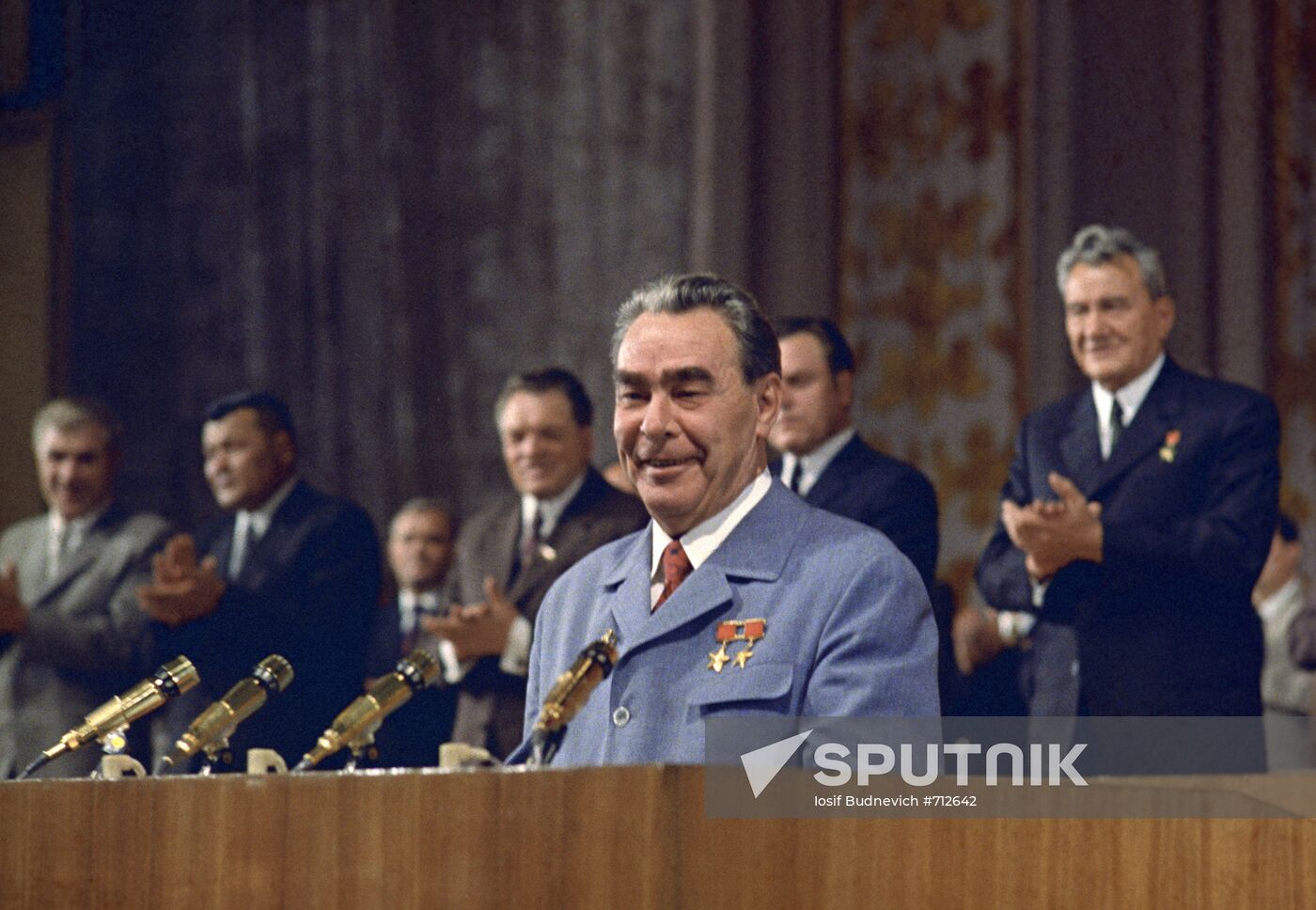 Leonid Brezhnev attends Kazakh Communist Party session