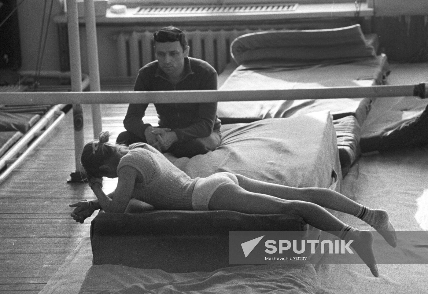 Gymnast Olga Korbut and coach Renald Knysh