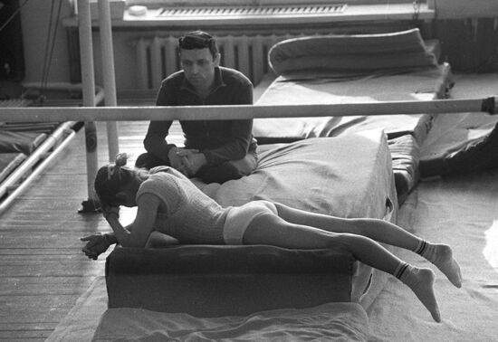 Gymnast Olga Korbut and coach Renald Knysh