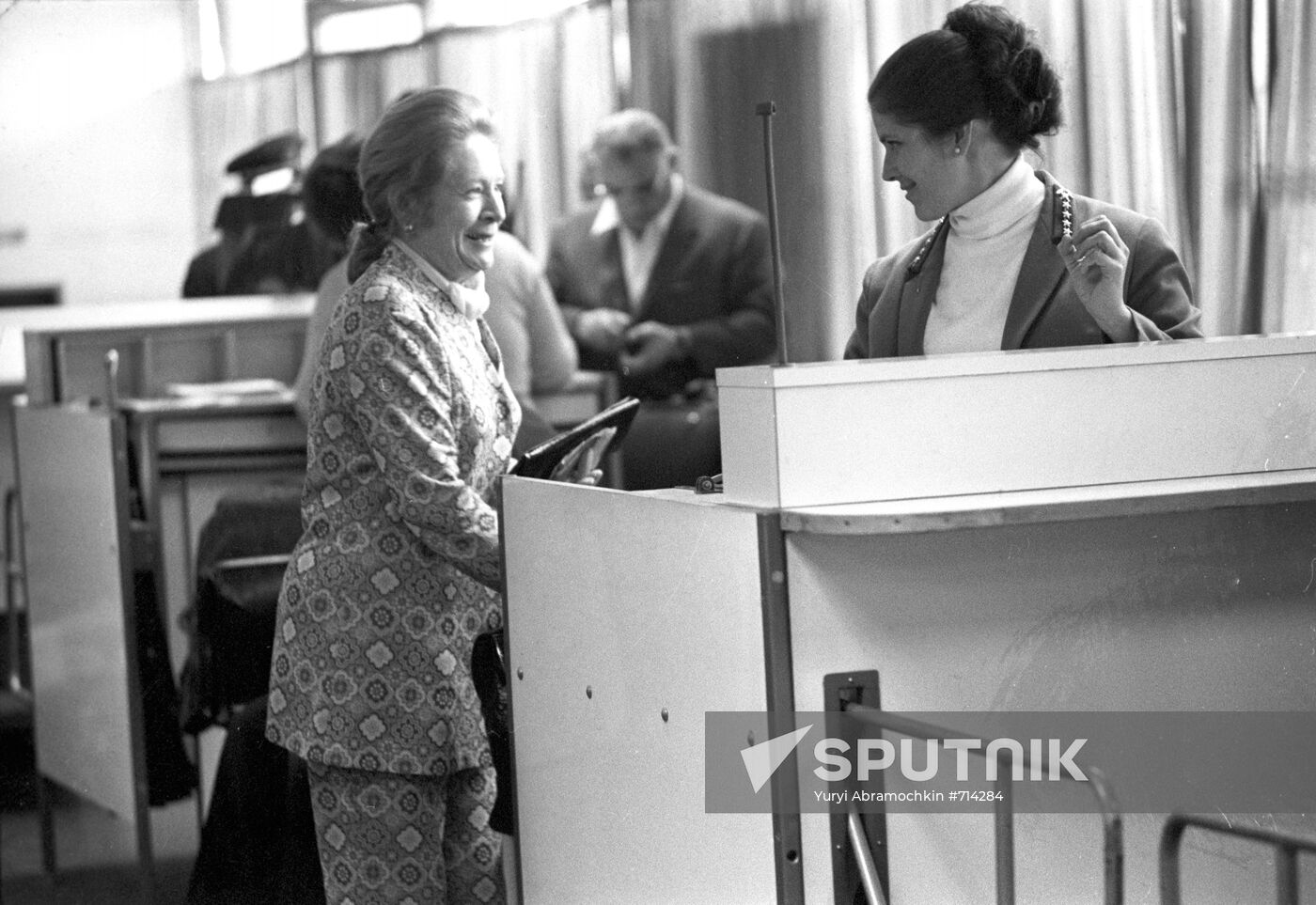 Customs check point on the Soviet border