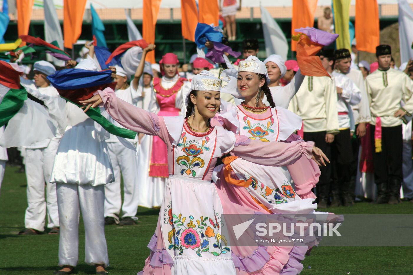 Folk band performing
