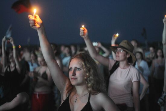 Music fans attend Nashestviye rock festival