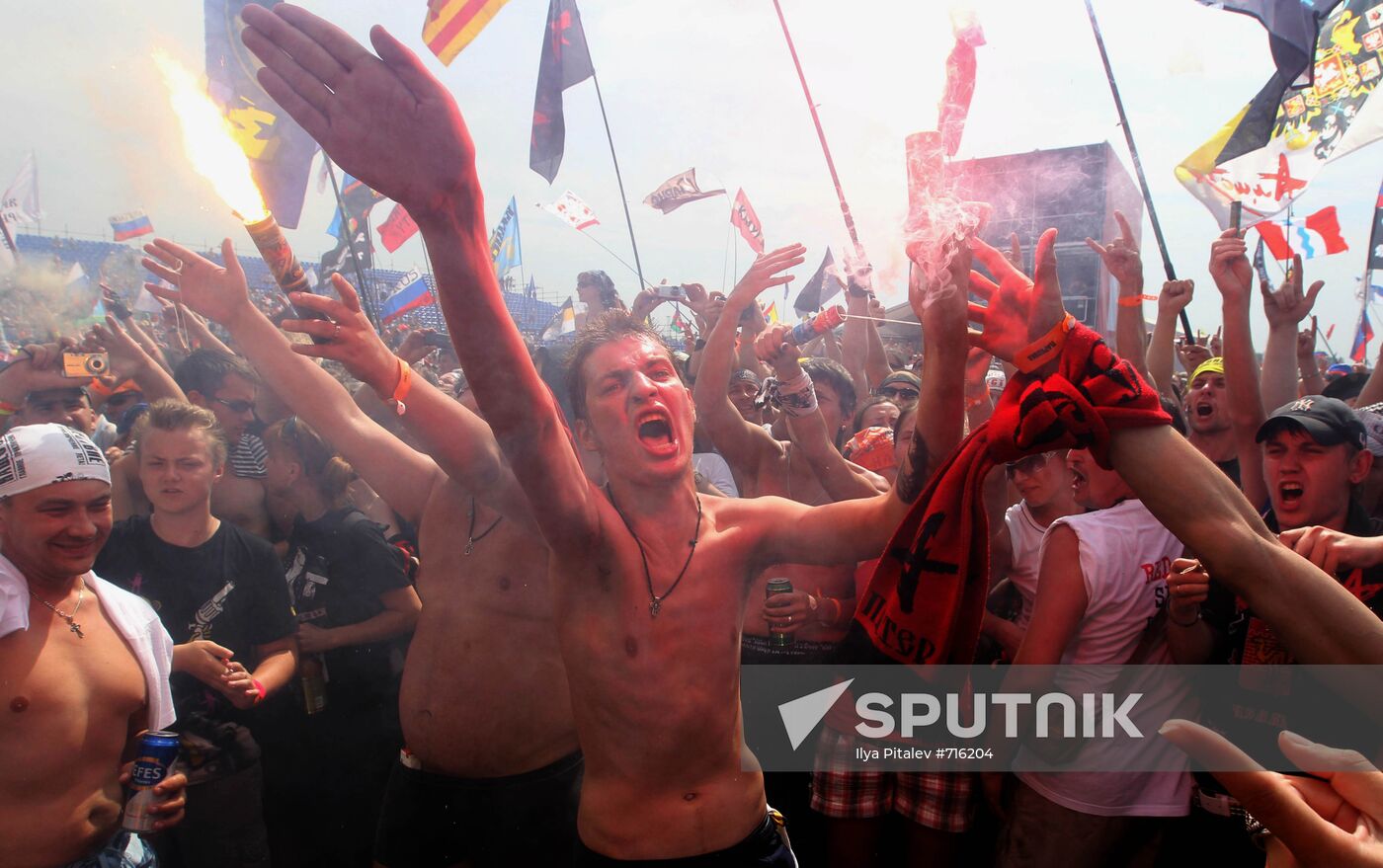 Music fans attend Nashestviye rock festival