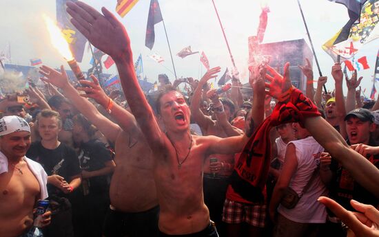 Music fans attend Nashestviye rock festival