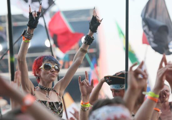 Music fans attend Nashestviye rock festival