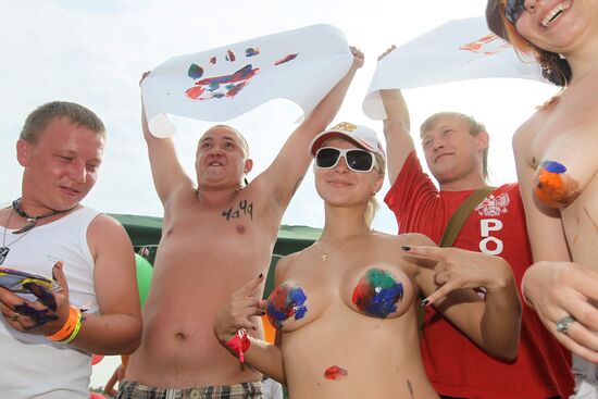 Music fans attend Nashestviye rock festival