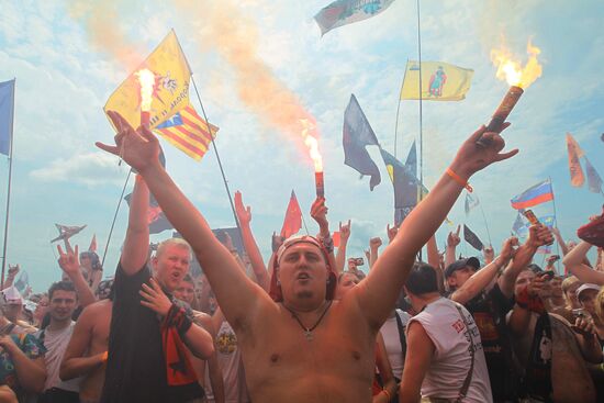 Music fans attend Nashestviye rock festival