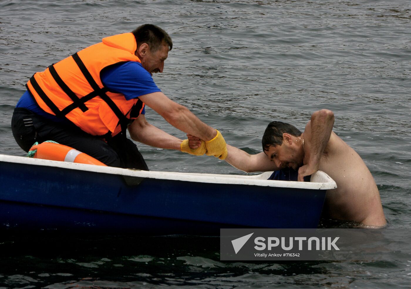 Emergency inspectors engage in lifesaving relay