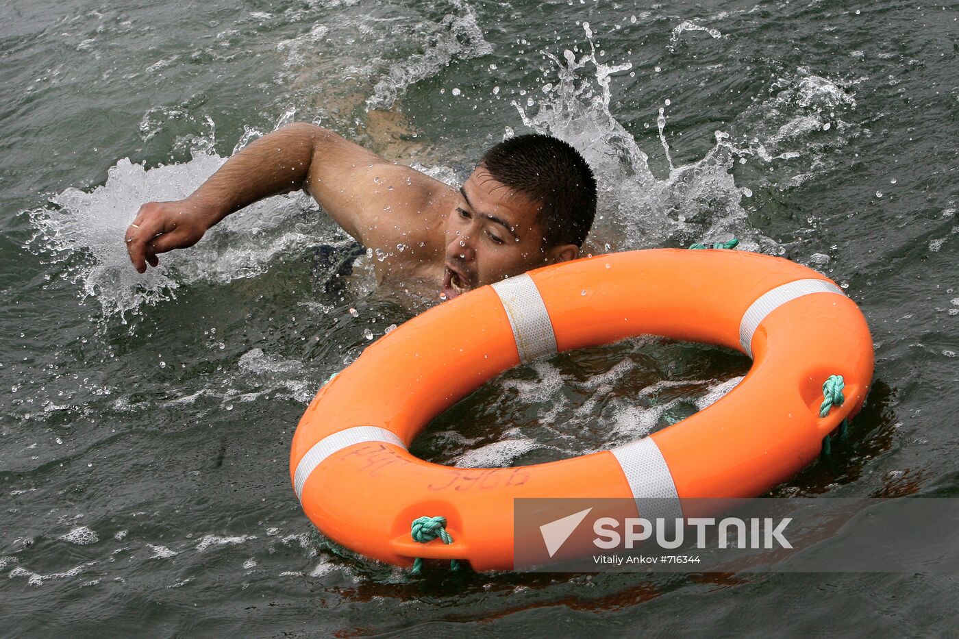 Emergency inspectors engage in lifesaving relay