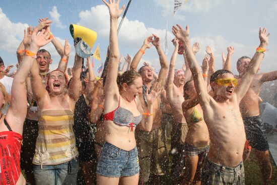Music fans attend Nashestviye rock festival