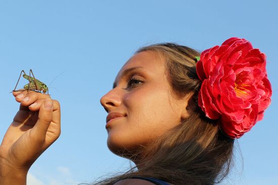 Music fan attends Nashestviye rock festival