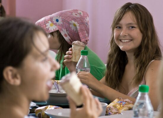 Dining hall of Artek International Children Center