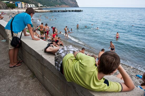 Beach of Rechnoy camp of International Children's Center Artek