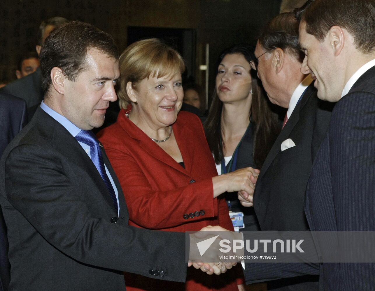 Dmitry Medvedev and Angela Merkel in Yekaterinburg
