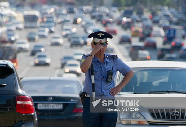 Traffic police officer in Moscow
