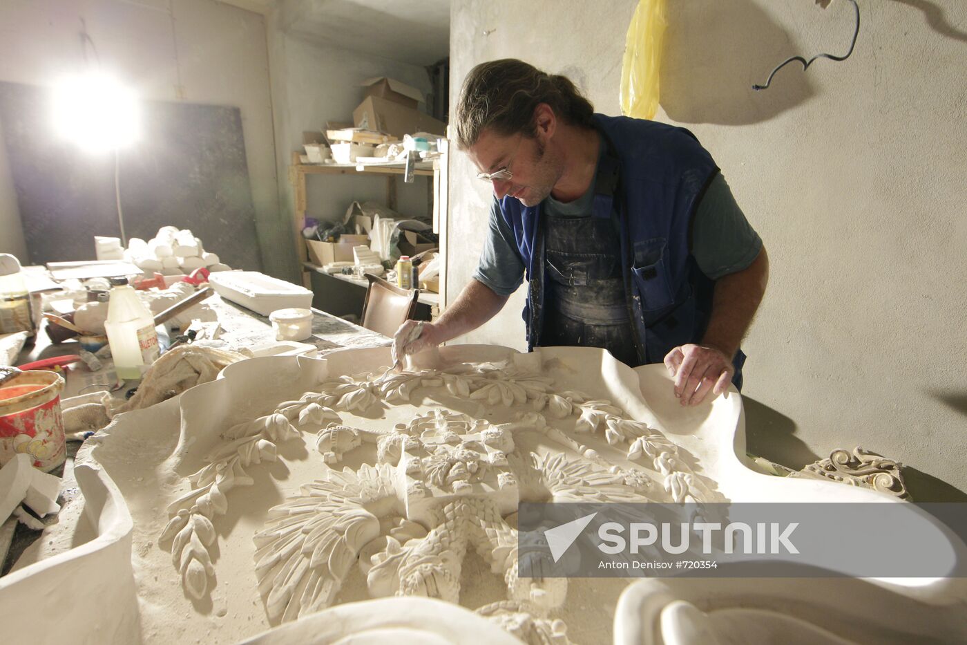 The Bolshoi Theater under continued restoration