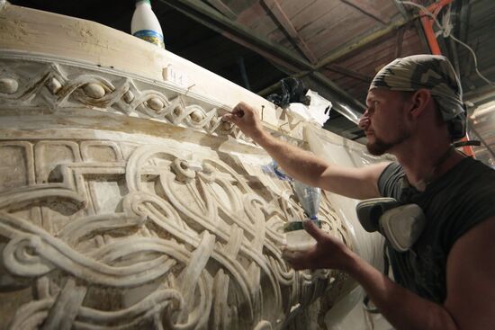 The Bolshoi Theater under continued restoration