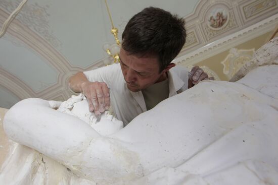 The Bolshoi Theater under continued restoration