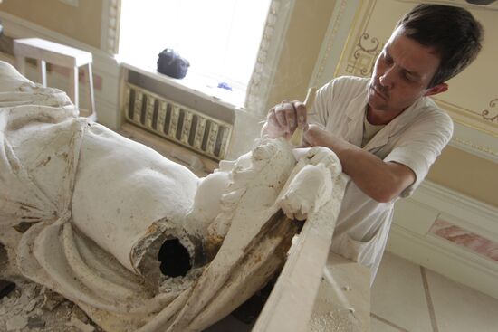 The Bolshoi Theater under continued restoration