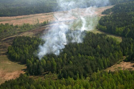 Extinguishing peatbog fires in Podmoskovye