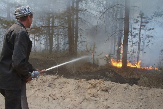 Battling peat bog fires near Moscow