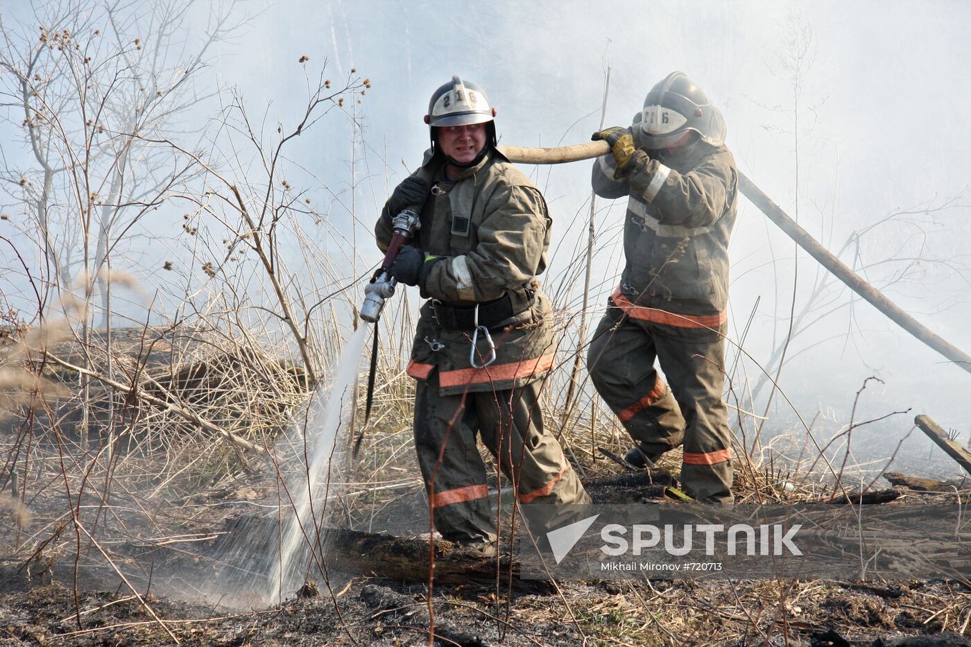 Extinguishing peatbog fires in Podmoskovye