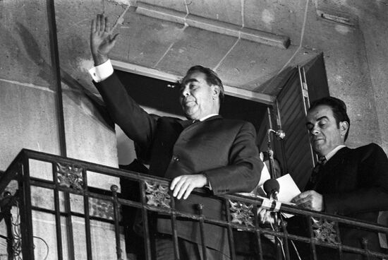 Leonid Brezhnev with Georges Marchais
