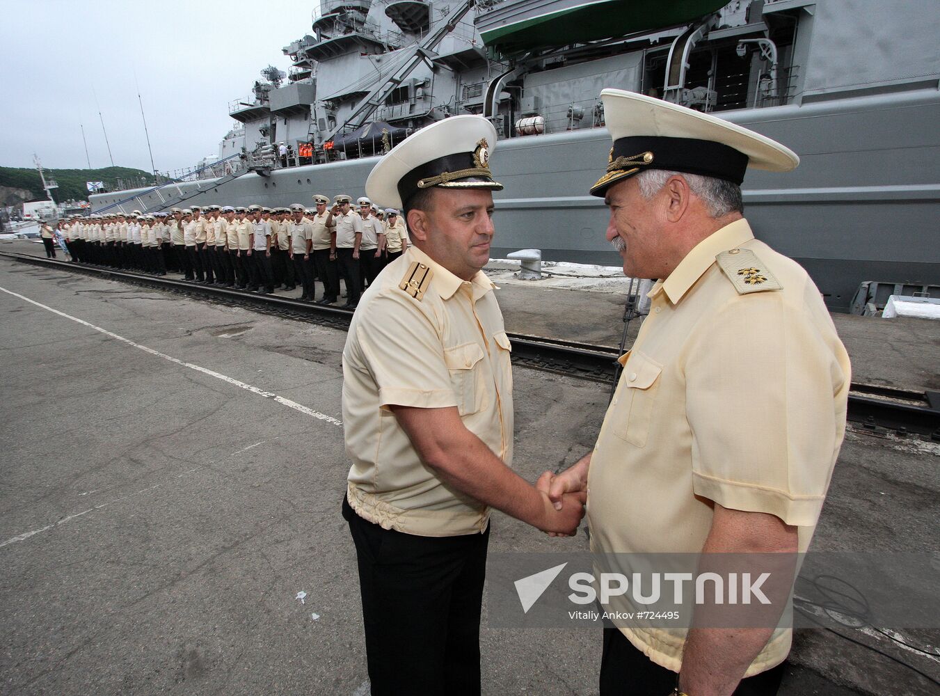 Farewell ceremony for cruiser "Pyotr Veliky"