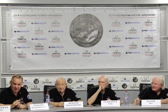 Valery Kubasov, Alexei Leonov, Thomas Stafford, Vance Brand