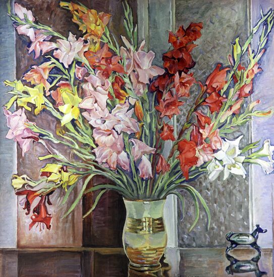 "Gladioli", by Anatoly Petritsky. Reproduction