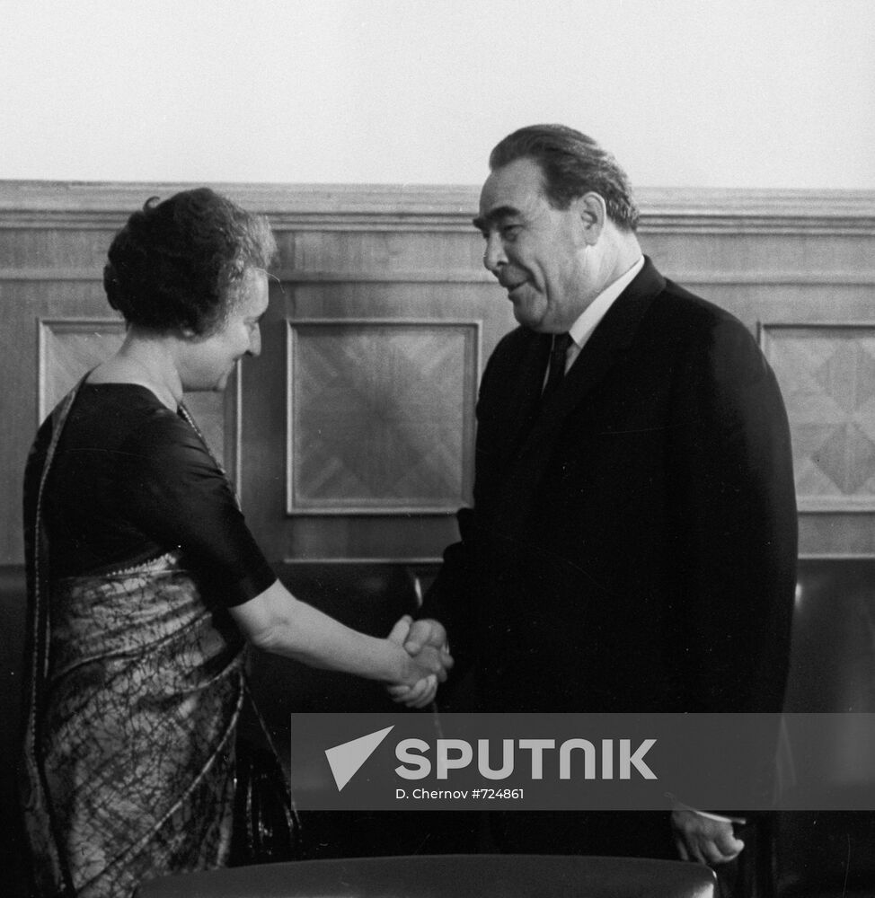 Indian Prime Minister Indira Gandhi visiting USSR