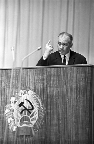 First secretary of Uzbek CP Central Committee, Sh. Rashidov