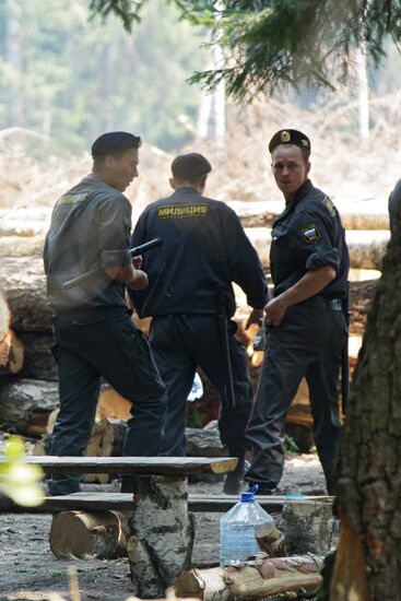 Khimki forest amidst environmental protests