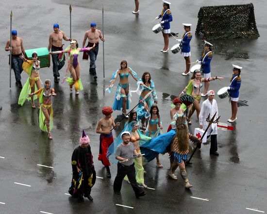 Pacific Fleet holds rehearsal for Navy Day parade