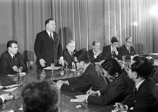 B. Borisov at news conference