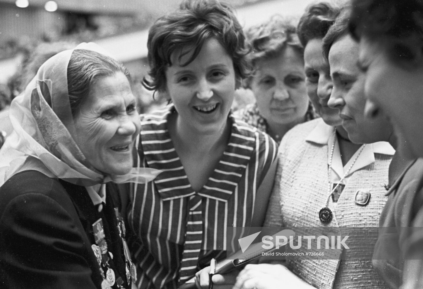 Delegates during a break