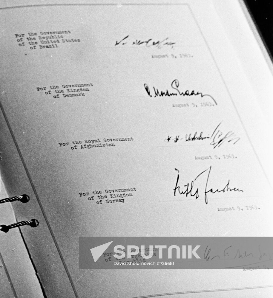 A page from the Agreement Banning Nuclear Weapon Tests in the Atmosphere, in Outer Space and Under Water