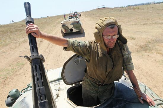 Landing party board a ship in Sevastopol