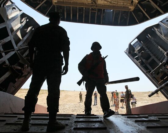 Landing party board a ship in Sevastopol