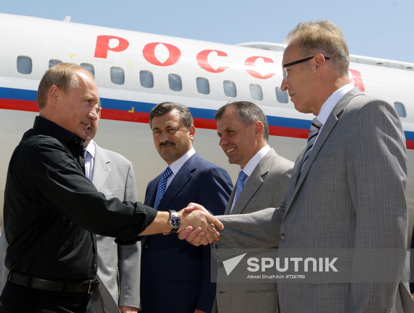 Russian Prime Minister Vladimir Putin visiting Crimea