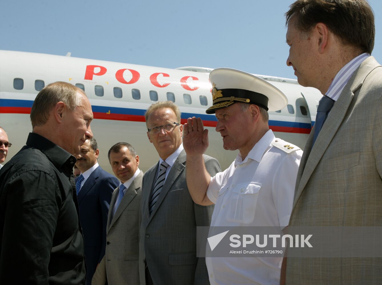 Russian Prime Minister Vladimir Putin visiting Crimea
